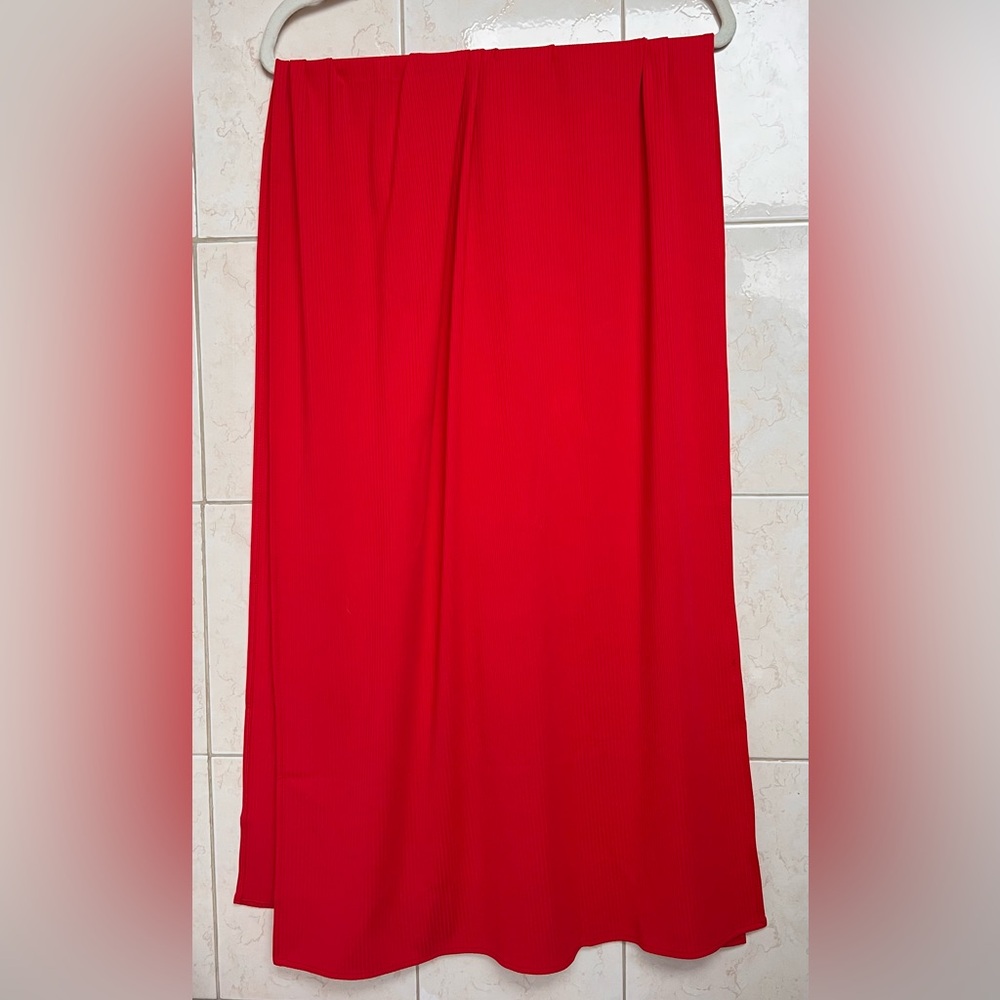 Red Ribbed Scarf / Wrap - Picture 2 of 2